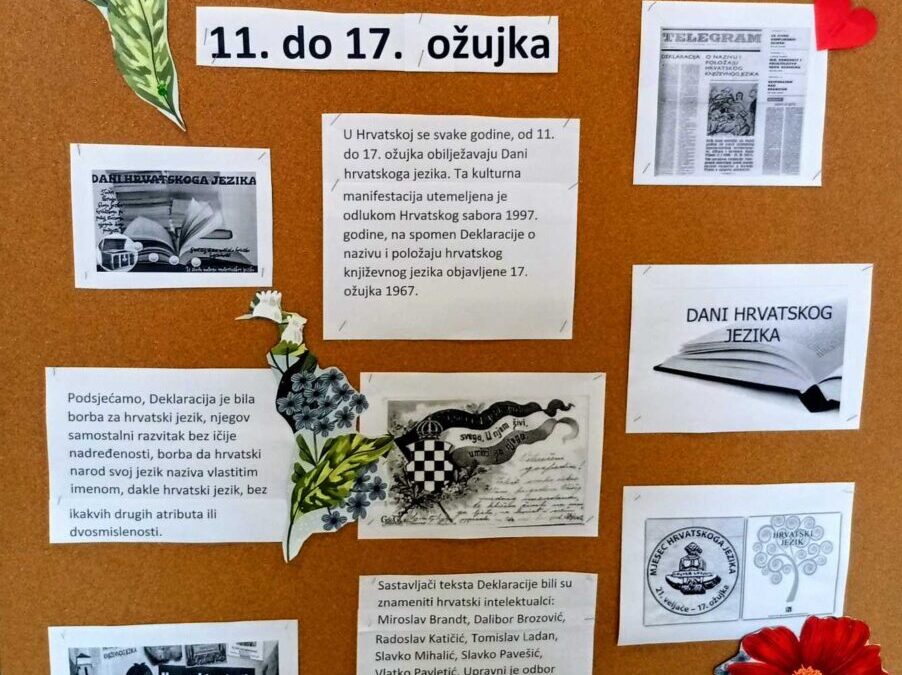 DANI HRVATSKOGA JEZIKA U NAŠOJ ŠKOLI: OBRAĐENA DEKLARACIJA IZ 1967.