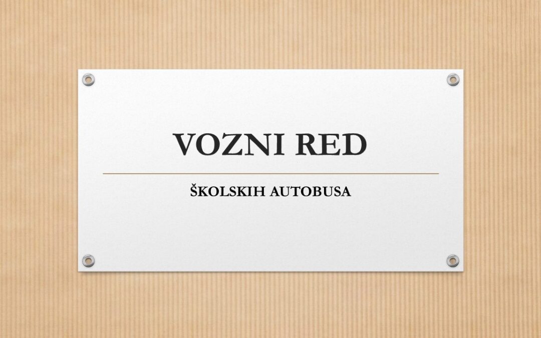 Vozni red školskih autobusa